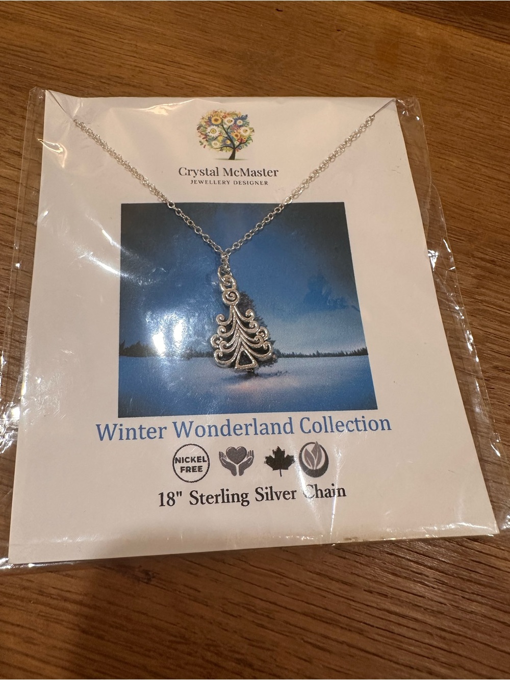 Sterling Silver Winter Wonderland Tree Pendant Necklace - Silver